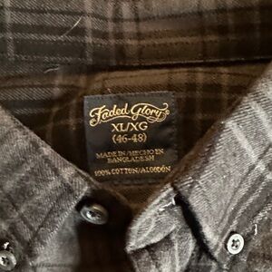 Faded Glory Charcoal Checkered Shirt